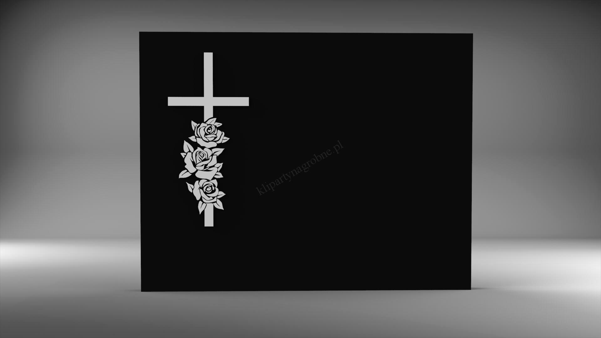 Kliparty nagrobne krzyż z różą