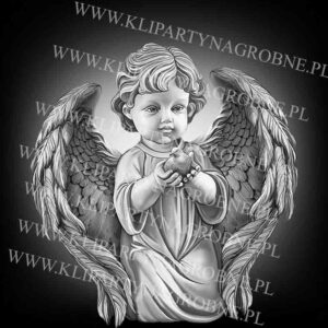 grawer w kamieniu anioł